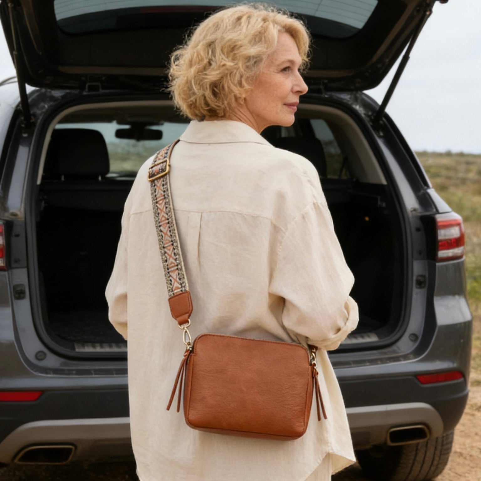 Triple Compartment Crossbody