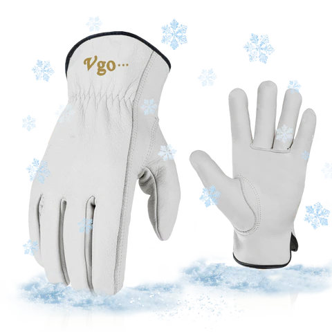 DriverLuxe Lined Cow-Grain Leather Work Gloves