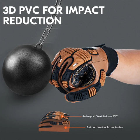 ImpactHide Cow Leather Impact Work Gloves