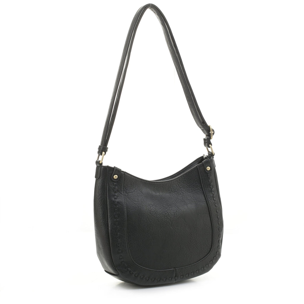 Whipstitch Hobo Shoulder Bag