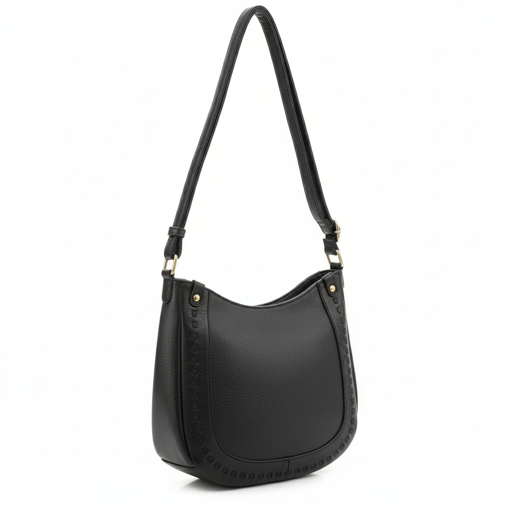 Whipstitch Hobo Shoulder Bag